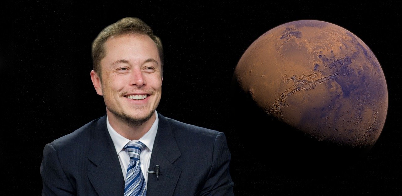 Elon Musk mit Weltkugel im Hintergrund als Personal Brand